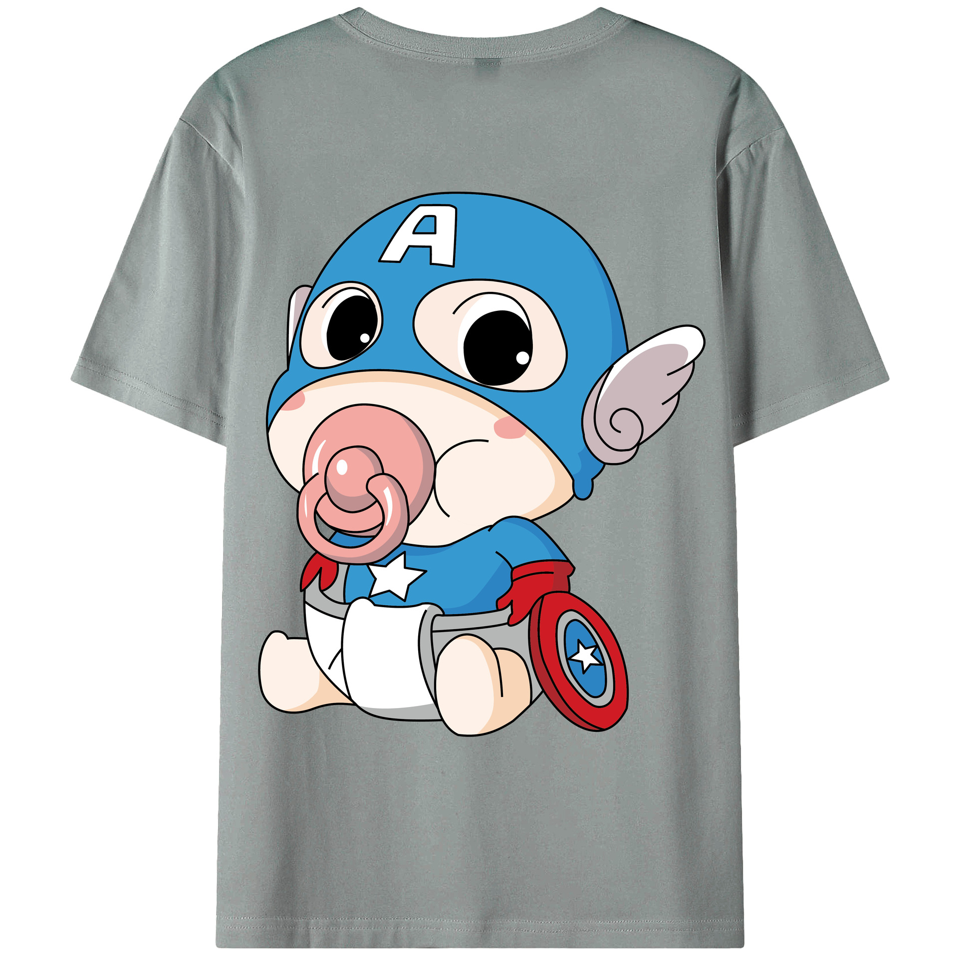 （画像用） アベンジャーズ The Avengers 綿100％ メンズ半袖Tシャツ（バックプリント） 通気性